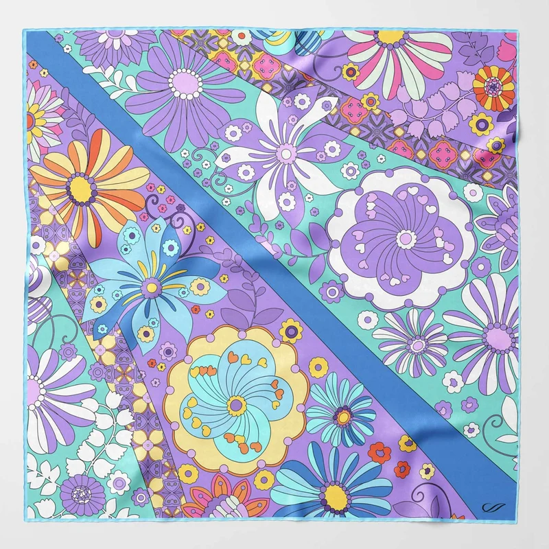 Anita - Silk Bandana - Blue