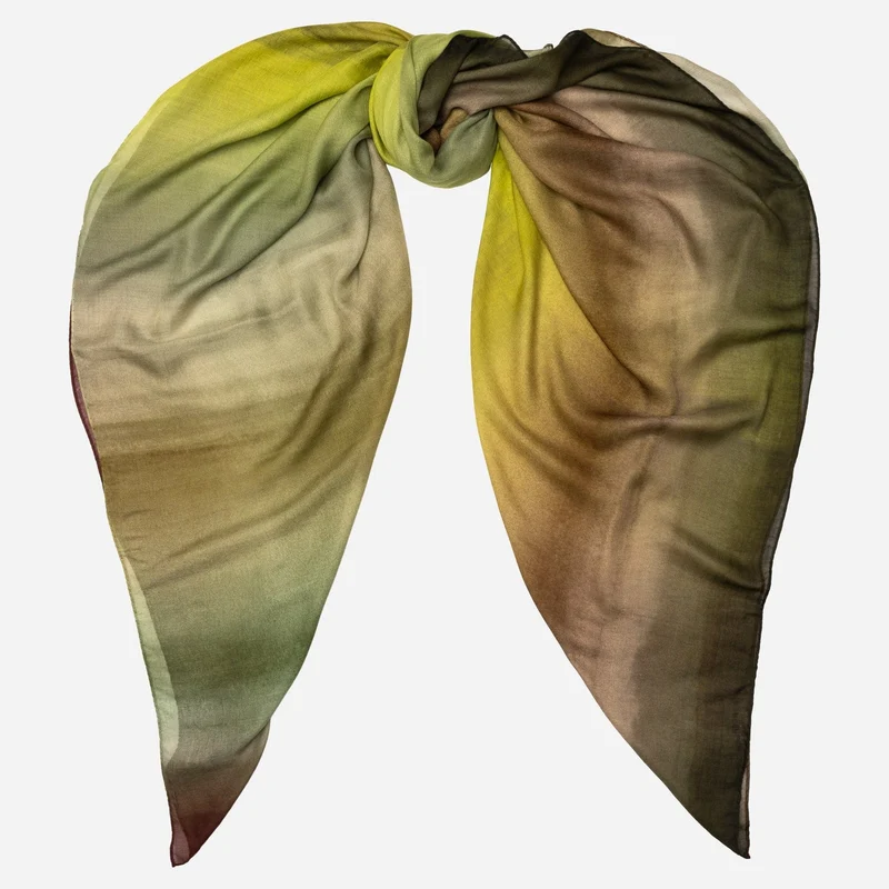 Etna - Modal Silk Scarf Shawl - Green