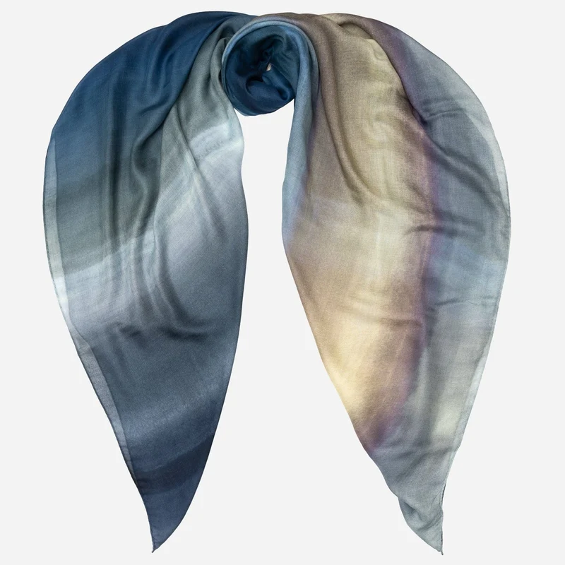 Etna - Modal Silk Scarf Shawl - Ocean Blue