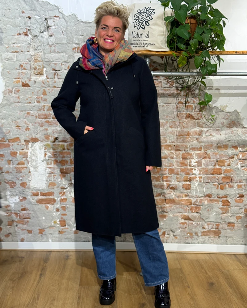 LANGERCHEN lange wollen trenchcoat MILPORT NIGHT