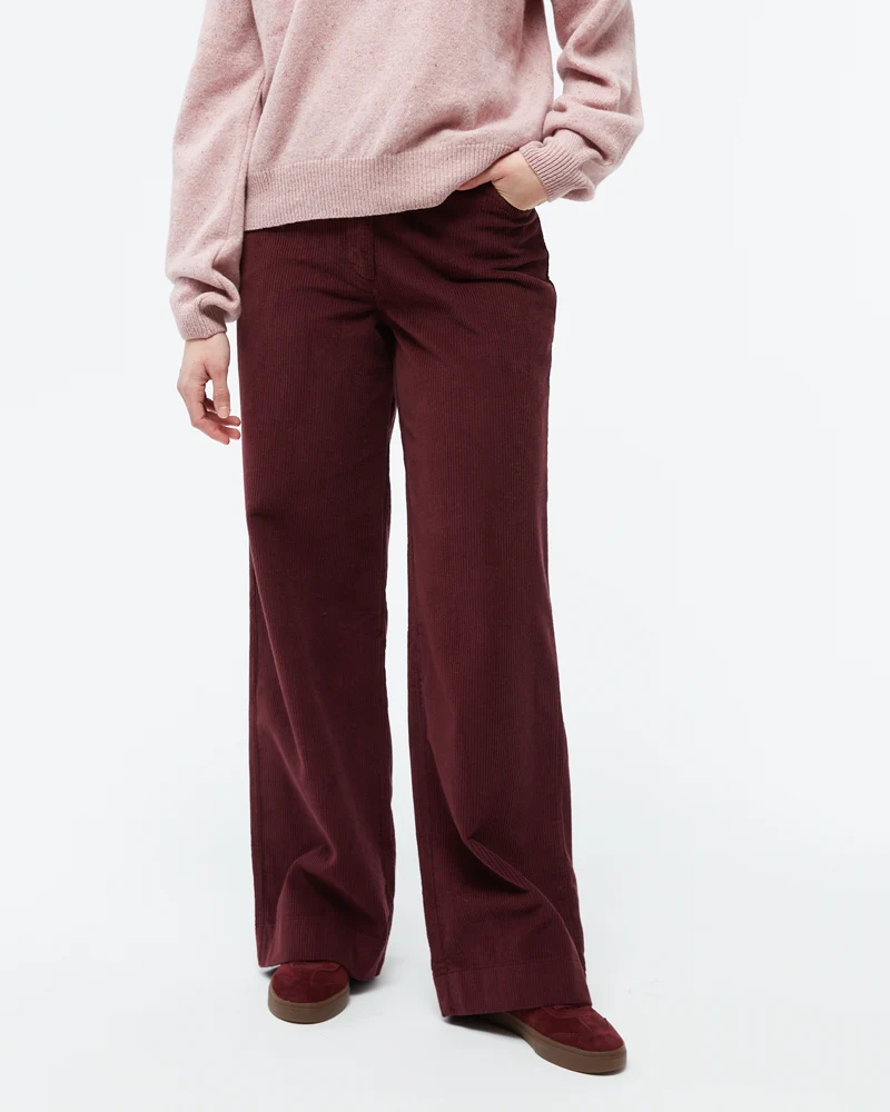GIVN high waist corduroy broek ELENA WINE biologisch katoen