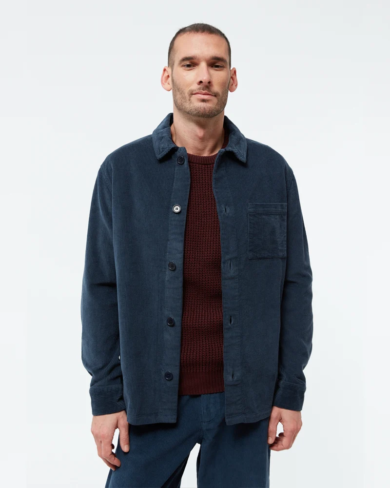GIVN corduroy overhemd KURT BLUE biologisch katoen