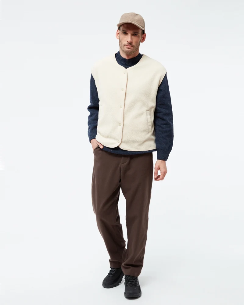 GIVN chino broek HELGE BROWN biologisch katoen flanel