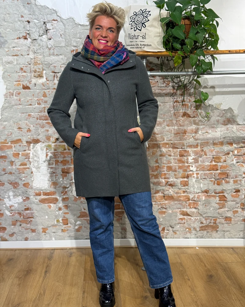 LANGERCHEN wollen parka jas RISANA PLATINUM