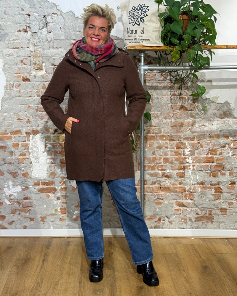 LANGERCHEN wollen parka jas RISANA BURGUNDY