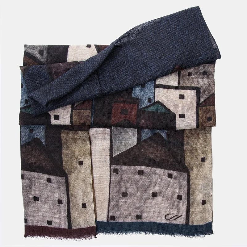 Villaggio - Wool Scarf - Navy
