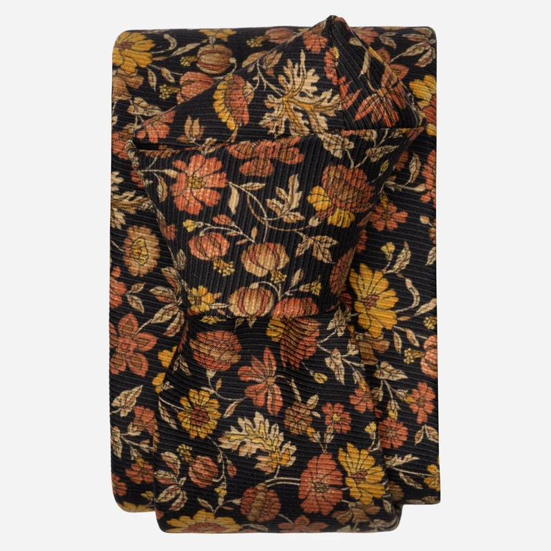 Conte - Printed Madder Silk Tie - Black