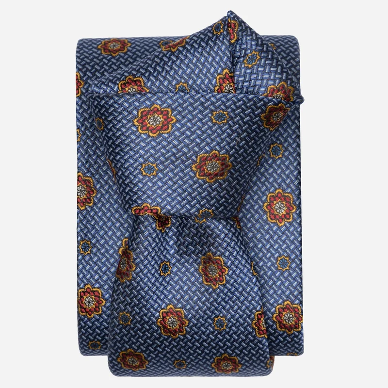 Deruta - Silk Jacquard Tie - Umbria Blue