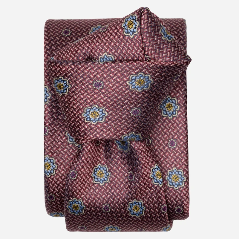 Deruta - Silk Jacquard Tie - Raspberry Sorbet
