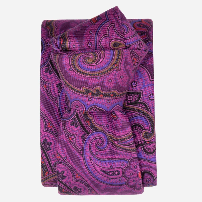 Cosimo - Printed Madder Silk Tie - Magenta