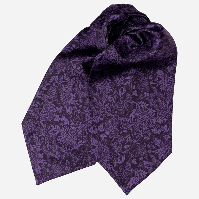 Portofino - Silk Ascot Cravat Tie - Deep Plum