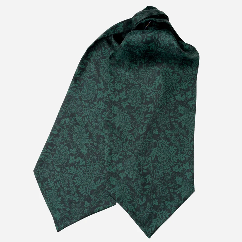 Portofino - Silk Ascot Cravat Tie - Emerald Green