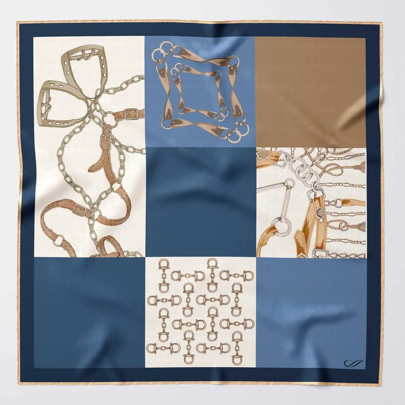 San Siro - Silk Neckerchief - Blue
