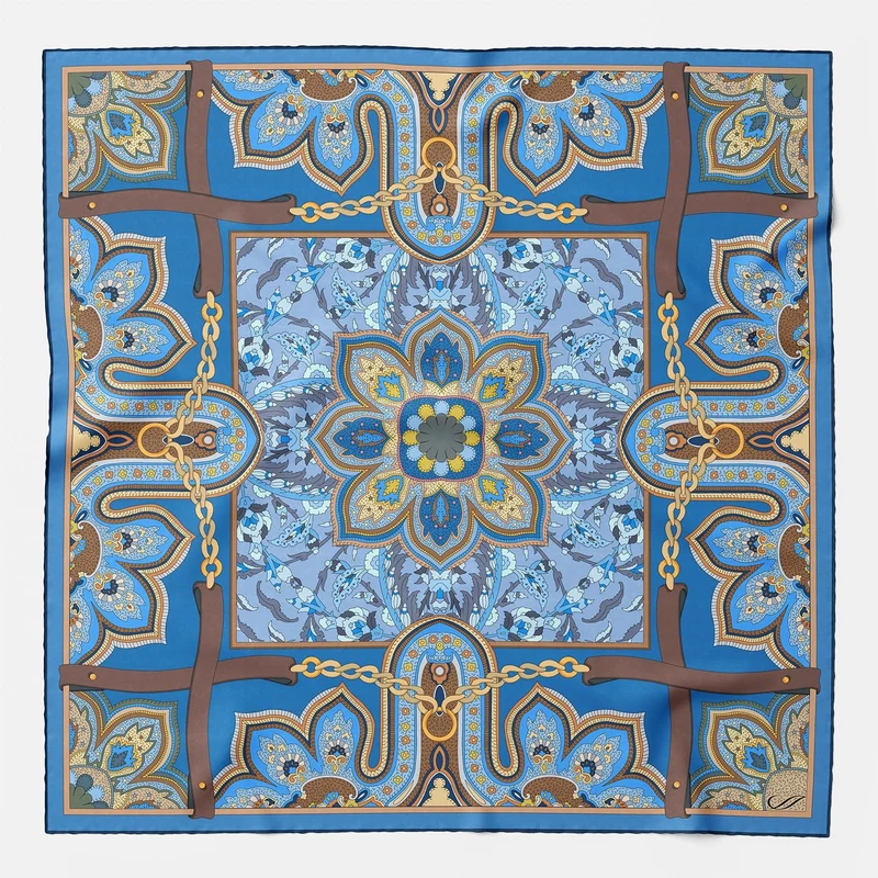 Francesca - Silk Bandana - Ocean Blue