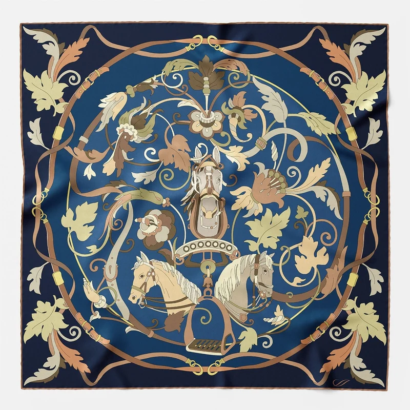 Elena - Silk Bandana - Midnight Blue