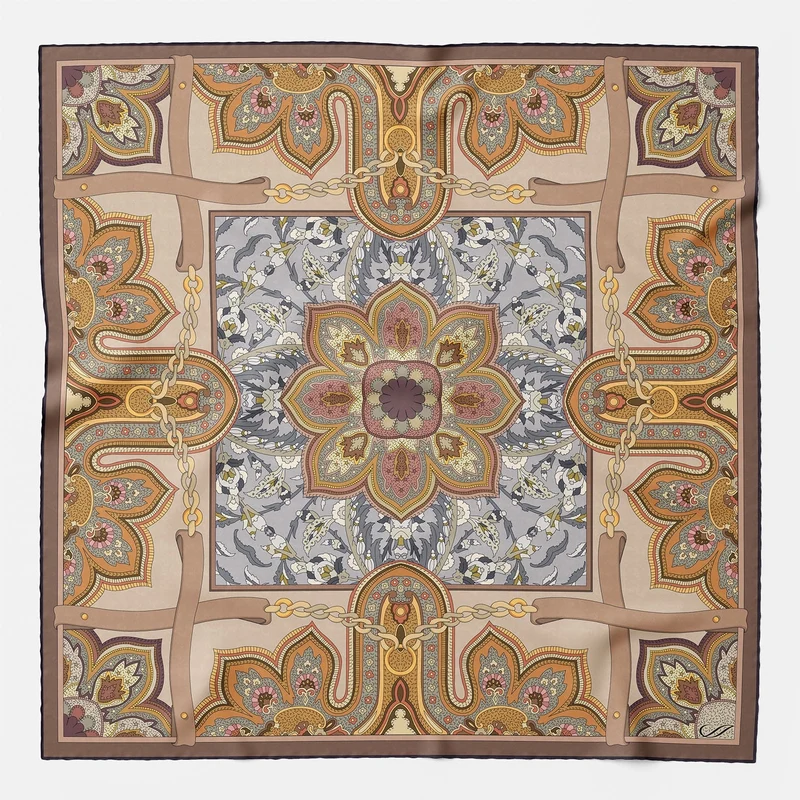 Francesca - Silk Bandana - Chesnut Brown