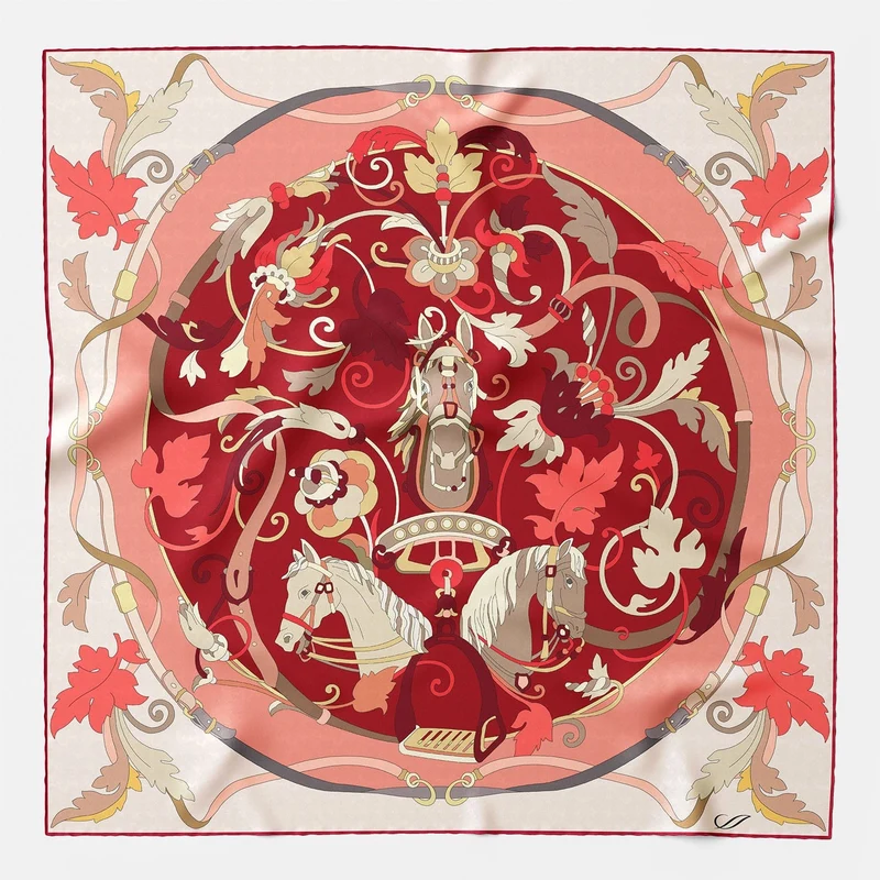 Elena - Silk Bandana - Berry Red