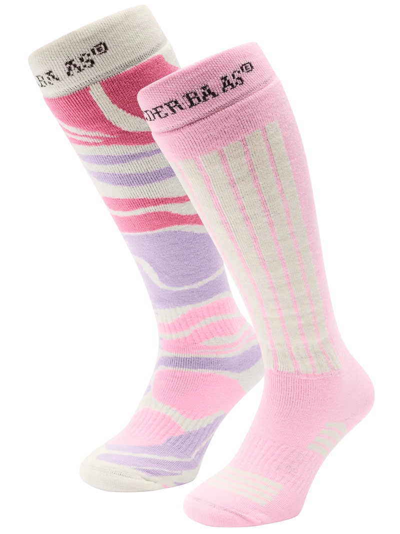 Ski Socks 2-pack | Powder Rose