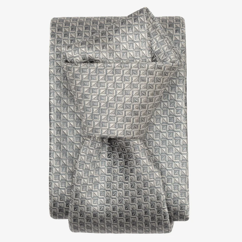 Brunelli - Silk Jacquard Tie - Steel Grey