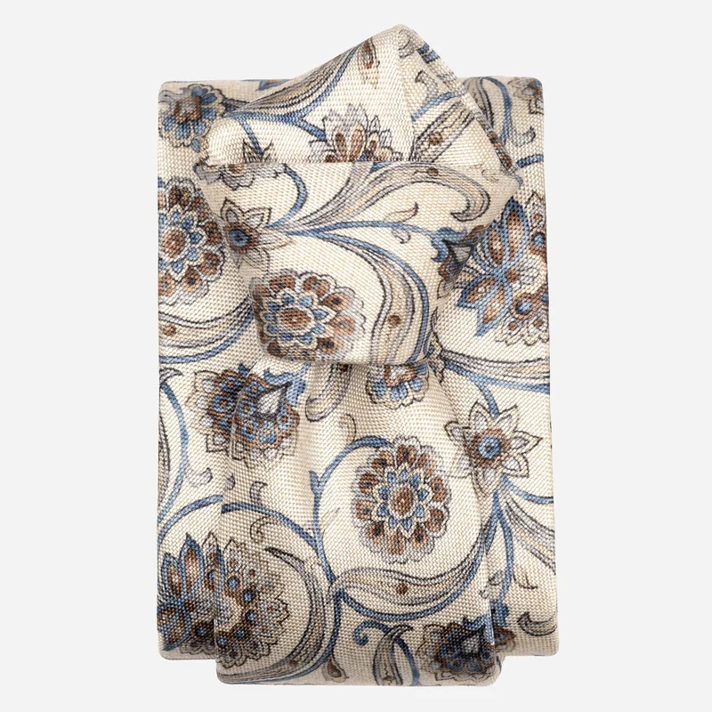 Niccolò - Printed Silk Tie - Cream