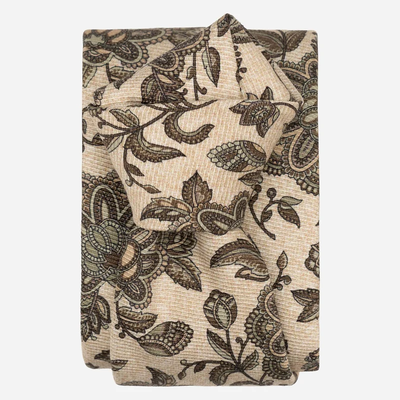 Sartori - Printed Madder Silk Tie - Beige and Sage