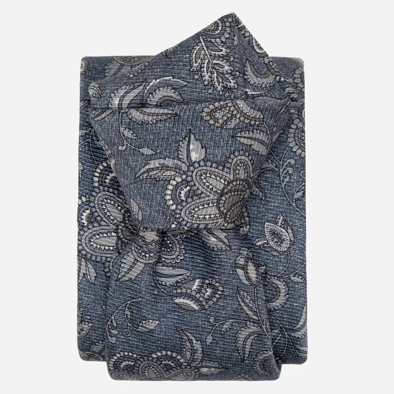 Sartori - Printed Madder Silk Tie - Denim Blue