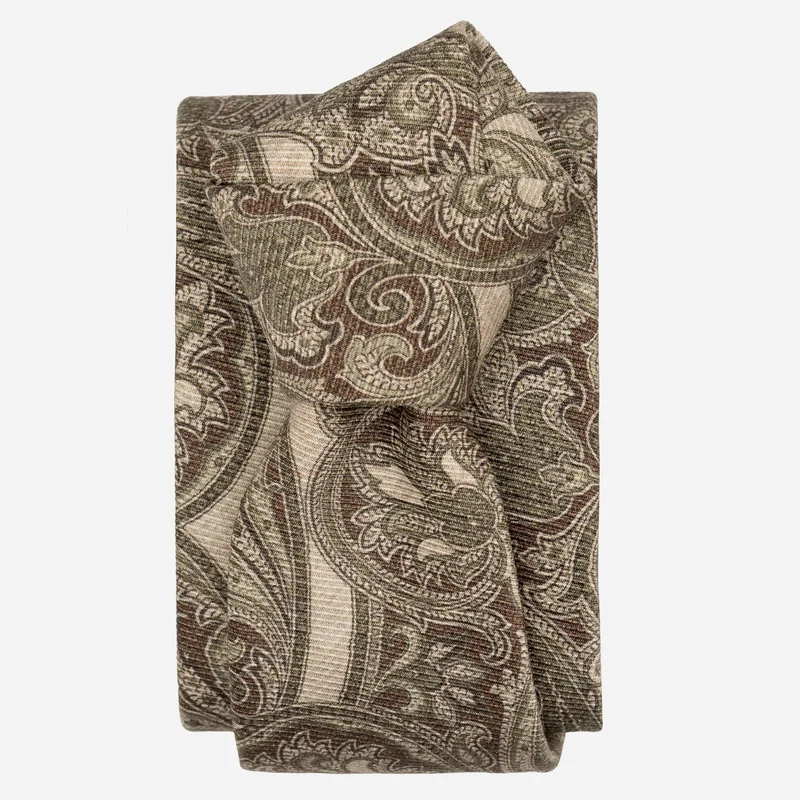 San Marco - Printed Madder Silk Tie - Dusty Sage