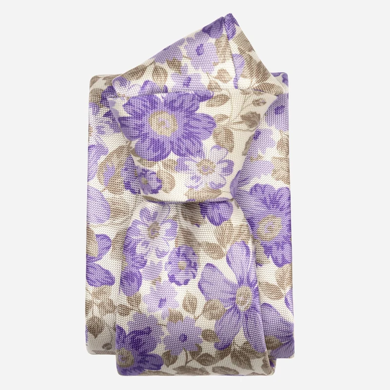 Altamura - Printed Silk Tie - Violet