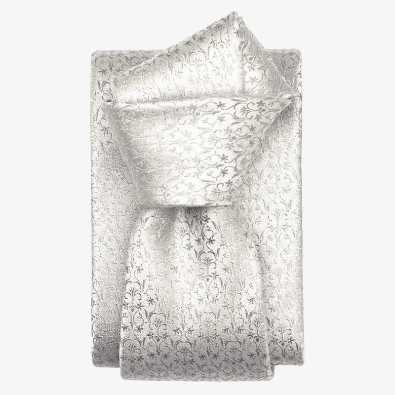 Parioli - Silk Jacquard Tie - Silver