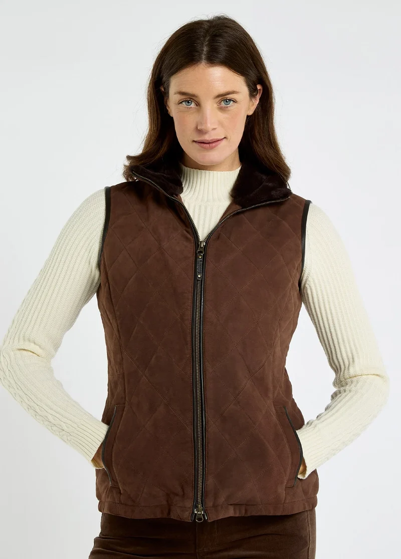 Dubarry Ballyhale Dames Suède Gilet, walnut