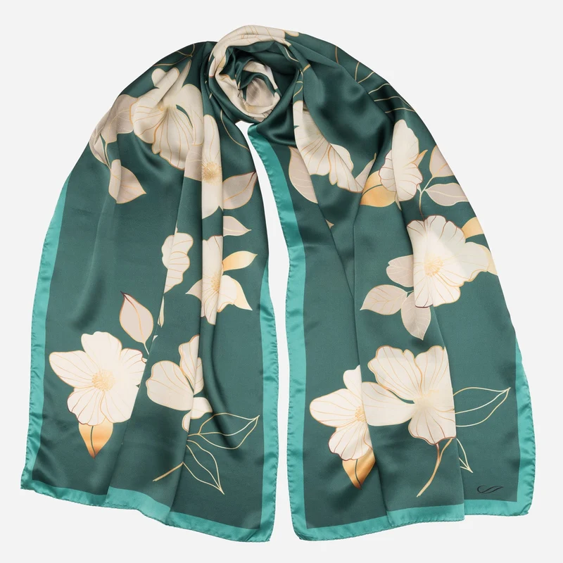 Laura - Silk Scarf Shawl - Green