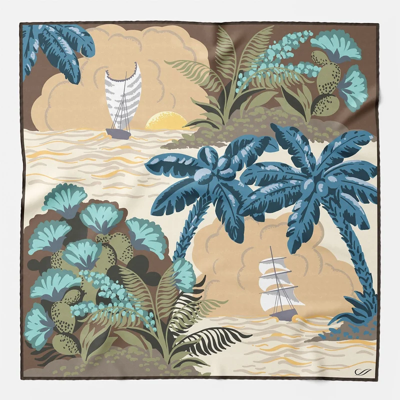 Isola - Silk Pocket Square - Aqua