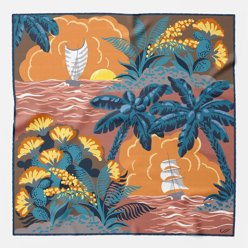 Isola - Silk Pocket Square - Peach