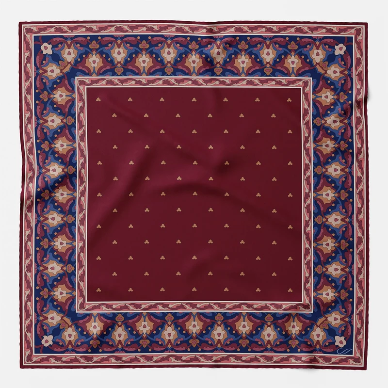 Enrico - Silk Pocket Square - Burgundy