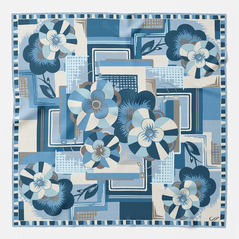 Piero - Silk Pocket Square - Blue