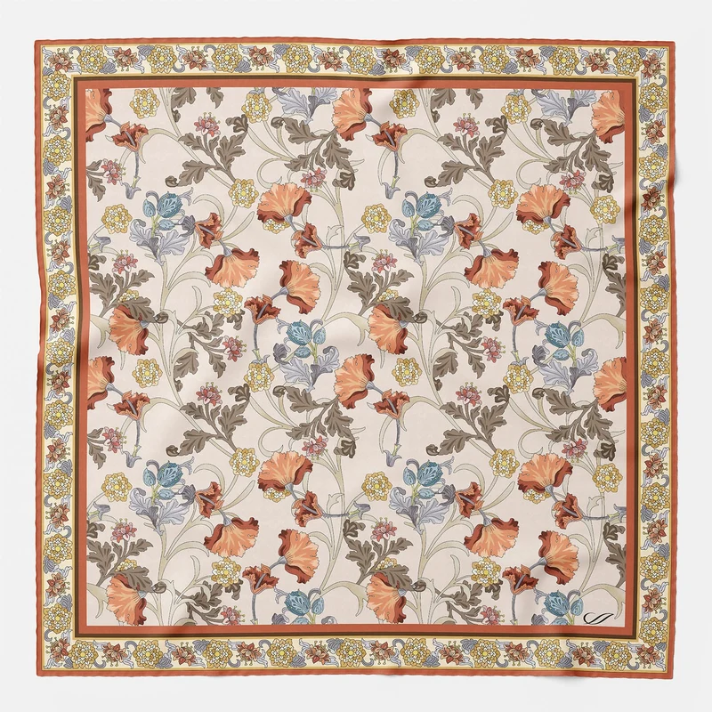 Ravello - Silk Pocket Square - Rust