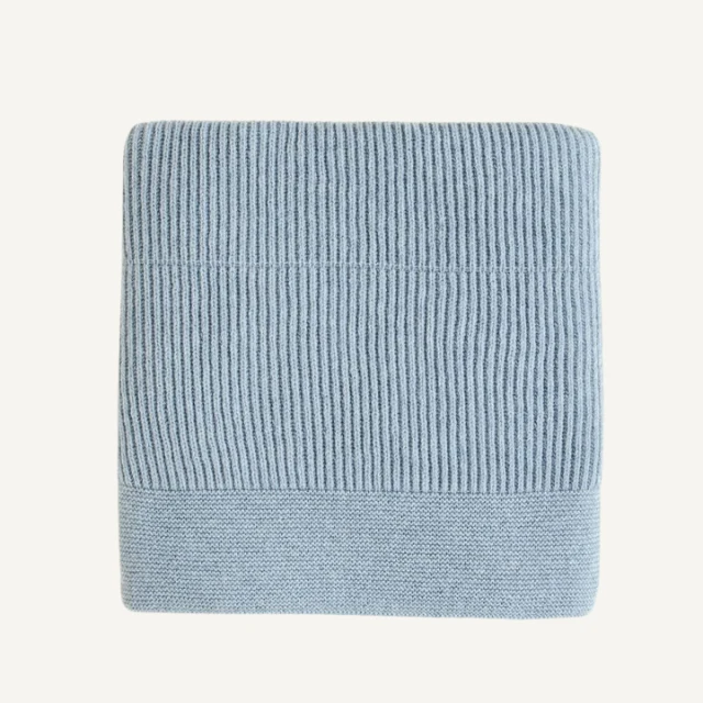Hvid gaston deken frost blue