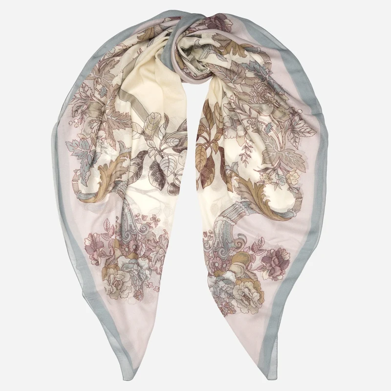 Aurora - Modal Cashmere Scarf Shawl - Petal Pink and Powder Blue