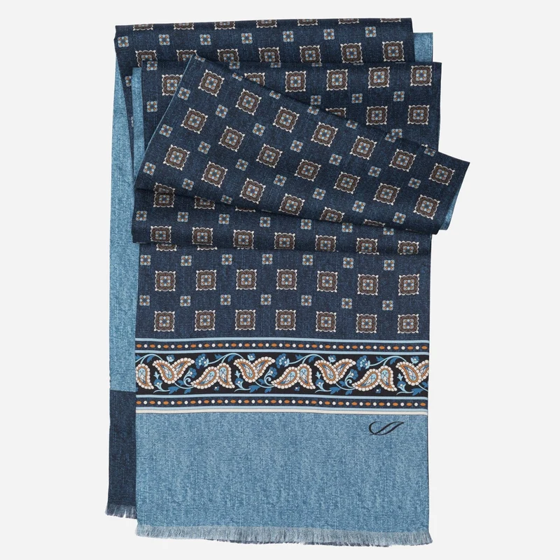 Volterra - Silk Scarf - Blue