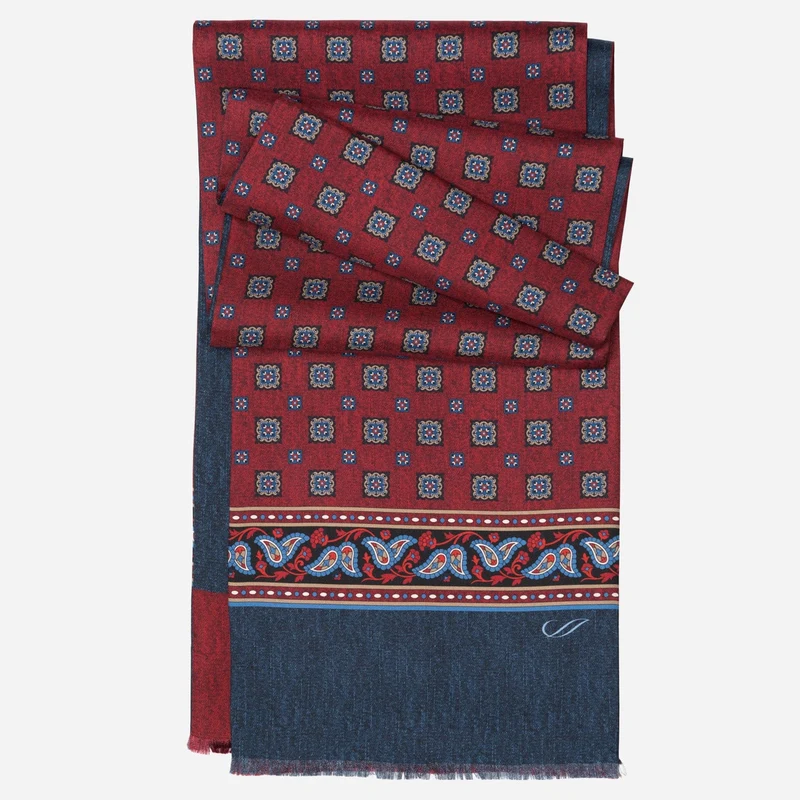 Volterra - Silk Scarf - Dark Red