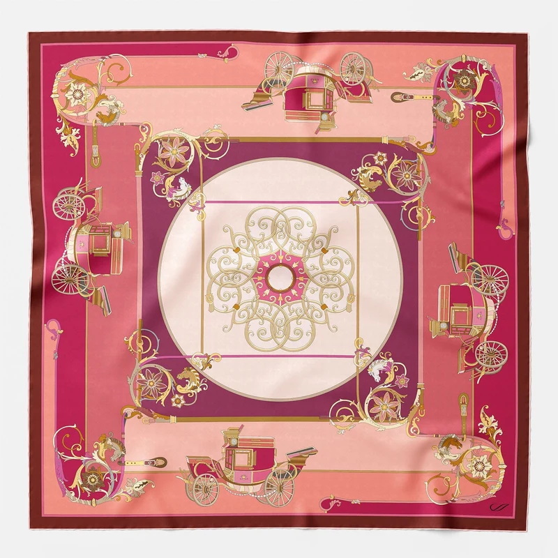 Carozza- Silk Foulard - Rose Red