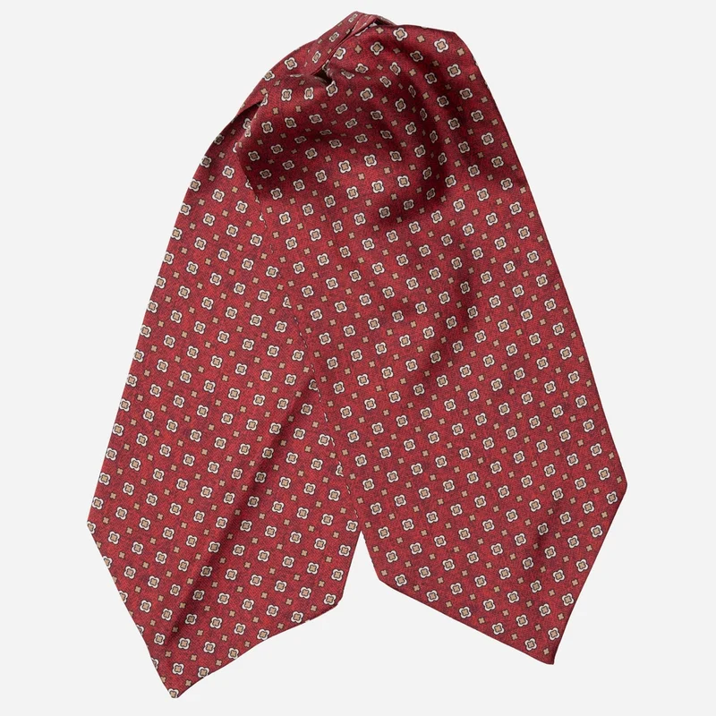 Ostuni - Silk Ascot Cravat Tie - Red