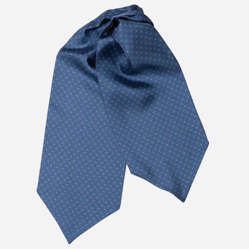 Sanremo - Silk Ascot Cravat Tie - Blue