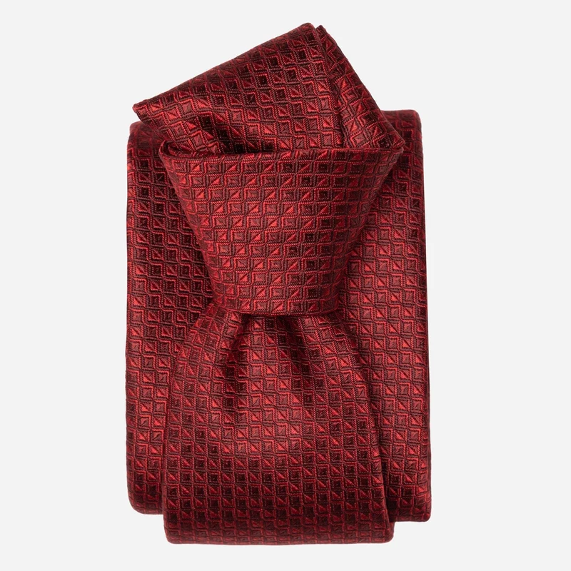 Brunelli - Silk Jacquard Tie - Ruby Red
