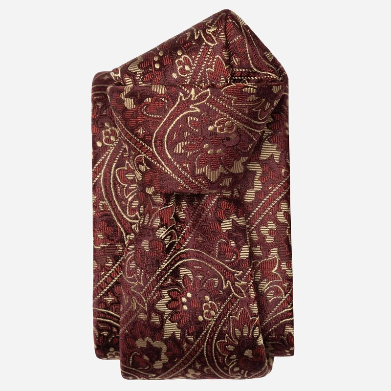 Caruso - Silk Jacquard Tie - Burgundy