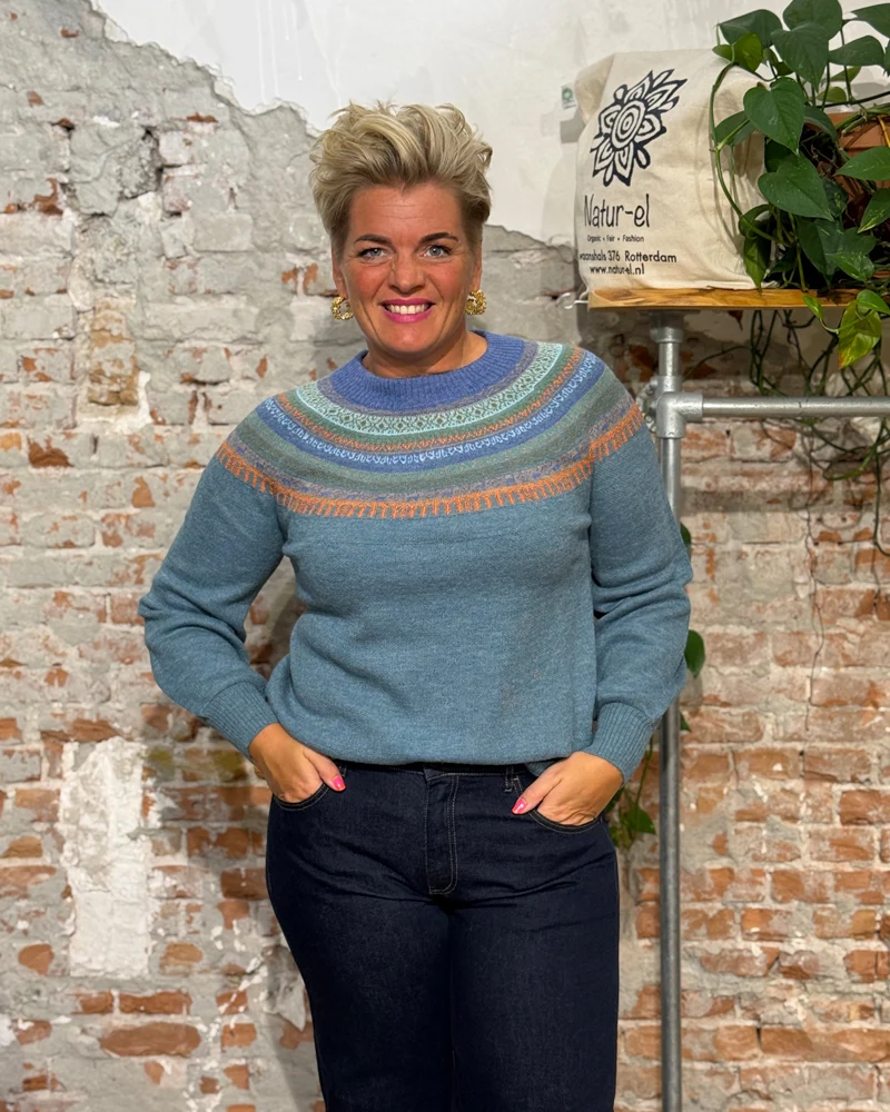 APU KUNTUR Wollen trui LANA FAIRISLE van 100% baby alpaca