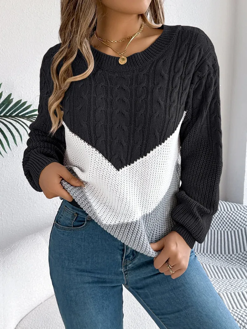 Women's Stylish Chevron Knit Sweater