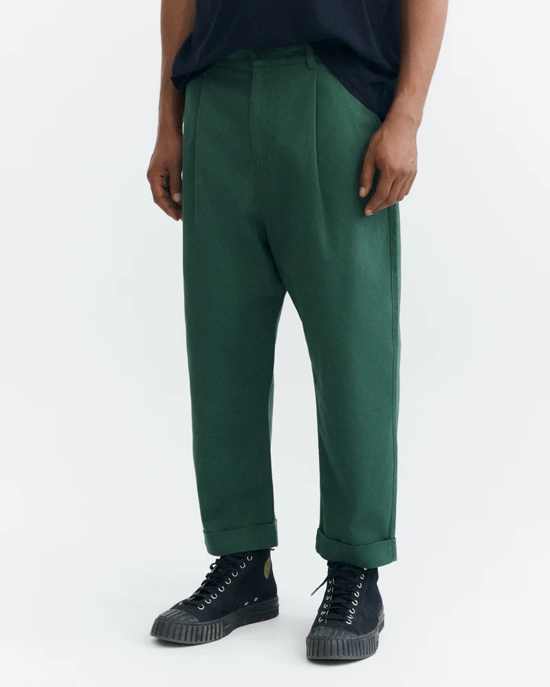 THINKING MU broek FRIEND GREEN biologisch katoen