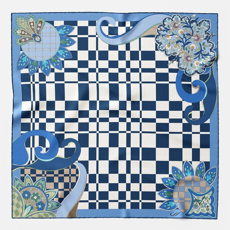 Dama - Silk Bandana - Blue