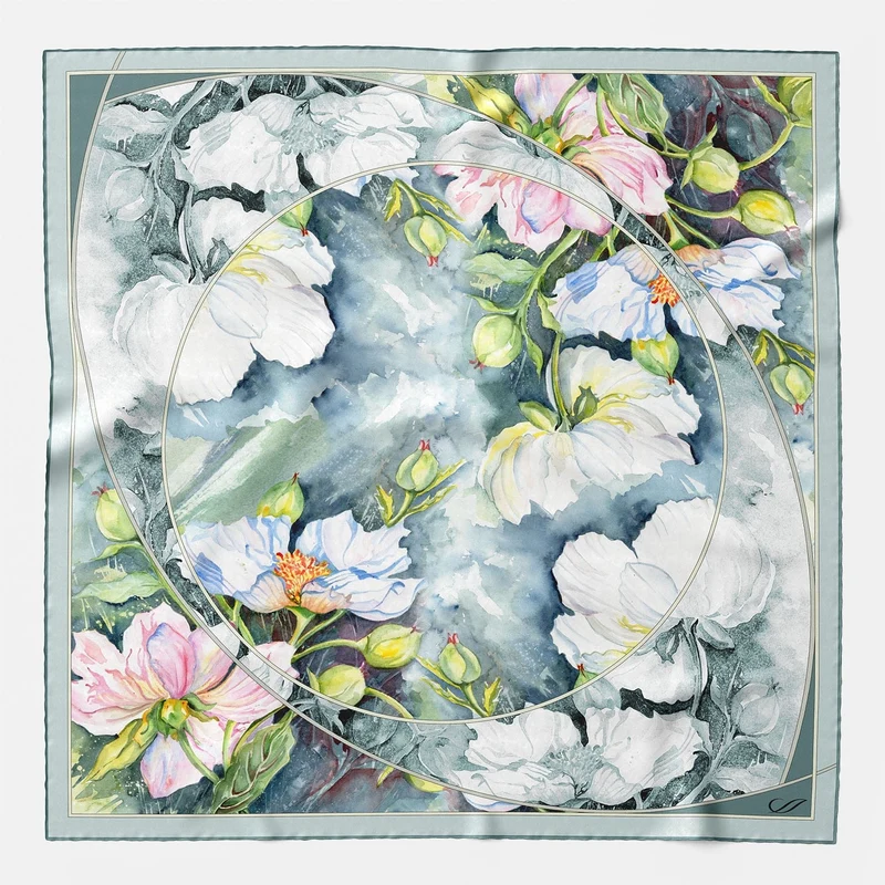 Odetta - Silk Bandana - Misty Blue